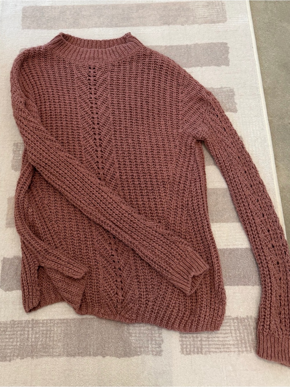 Lucky Brand Dusty Rose Cowl-Neck Knit Sweater